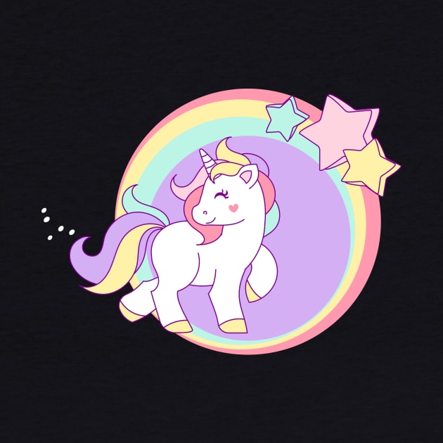 Little Pastel Unicorn with Stars by TNMGRAPHICS